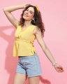 Shop Women's Yellow Top With Tie Up-Design