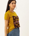 Shop Women's Yellow Typographic T-shirt-Design