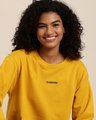 Shop Women's Yellow Typography Oversized Sweatshirt-Full