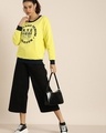 Shop Women's Yellow Typography Oversized Sweatshirt-Full