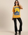 Shop Women's Yellow Typography Oversized T-shirt