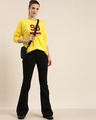 Shop Women's Yellow Typography Oversized T-shirt