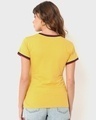 Shop Women's Yellow Varsity Half Sleeve Round Neck T-shirt-Design