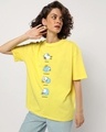 Shop Women's Yellow Weekend Feels Graphic Printed Oversized Boyfriend T-shirt-Front