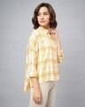 Shop Women's Yellow & White Checked Oversized Shirt-Design