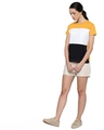 Shop Women's Yellow & White Colourblocked T-shirt
