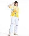 Shop Women's Yellow & White Fire of it All Graphic Printed Oversized T-shirt