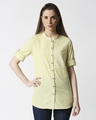 Shop Women's Yellow Yarn Dyed Striped Tunic-Front