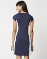 Shop Women's Blue Side Panel Cap Sleeves Slim Fit Dress-Design