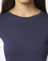 Shop Women's Blue Side Panel Cap Sleeves Slim Fit Dress