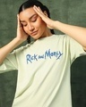 Shop Women's Green Stoned Rick & Morty Graphic Printed Oversized T-shirt