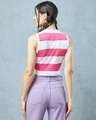 Shop Women's White & Pink Striped Slim Fit Short Top-Design