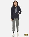 Shop Women's Stylish Charcoal Black Joggers-Front