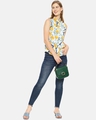 Shop Women Stylish Floral Design Sleeveless Casual Top-Full
