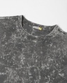 Shop Women's Grey Toxic Graphic Printed Oversized Acid Wash T-shirt