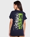 Shop Women's Blue Turtle Power Graphic Printed Boyfriend T-shirt-Design