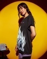 Shop Women's Black Ursula Stare Graphic Printed Boyfriend T-shirt-Full