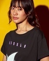 Shop Women's Black Ursula Stare Graphic Printed Boyfriend T-shirt