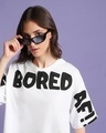Shop Women's White Bored Typography Oversized Short Top