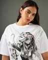 Shop Women's White Manga Graphic Printed Oversized T-shirt