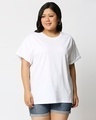 Shop Pack of 2 Women's White & Red Plus Size Boyfriend T-shirt-Design