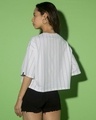 Shop Women's White Striped Oversized Short Top-Design