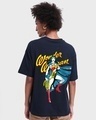 Shop Women's Blue Wonder Woman Graphic Printed Oversized T-shirt-Design
