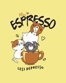 Shop Women's Yellow More Espresso Less Depresso Graphic Printed Boyfriend T-shirt-Full