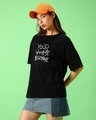 Shop Women's Black Your Worst Nightmare Graphic Printed Oversized T-shirt-Design