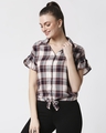 Shop Womens Checks Tie Up Shirt-Design