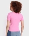 Shop Women's Pink Rib Cut Out Slim Fit Top-Design