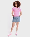 Shop Women's Pink Rib Cut Out Slim Fit Top-Full