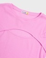 Shop Women's Pink Rib Cut Out Slim Fit Top