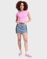 Shop Women's Pink Slim Fit Short Top-Full
