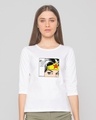 Shop Wonder Woman Comical Round Neck 3/4 Sleeve T-Shirt-Front