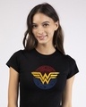 Shop Wonder Woman Foil Logo Half Sleeve T-Shirt (DCL)-Front