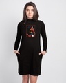 Shop Wonder Woman Frame  High Neck Pocket Dress Black (DCL)-Front