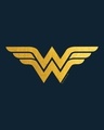 Shop Wonder Woman Gold Half Sleeve T-Shirt Navy Blue (DCL)