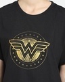 Shop Wonder Woman Gold Plated Logo Boyfriend T-Shirt Black (DCL)