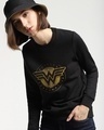 Shop Wonder Woman Gold Plated Logo Fleece Sweatshirt-Front