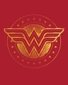 Shop Wonder Woman Gold Plated Logo Round Neck Crop Top T-Shirt (DCL)-Full