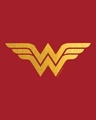 Shop Wonder Woman Gold Round Neck 3/4 Sleeve T-Shirt Bold Red (DCL)
