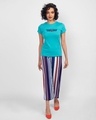 Shop WONDER WOMAN RETRO STRIPE Half Sleeve Printed T-Shirt Tropical Blue (DCL)-Full