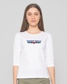 Shop WONDER WOMAN RETRO STRIPE Round Neck 3/4 Sleeve T-Shirt White (DCL)-Front