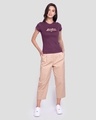 Shop Wonder Women Stripes Half Sleeve T-Shirt (DCL) Deep Purple-Design