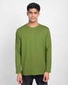 Shop Woodbine Green Plain Full Sleeve T-Shirt-Front