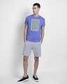 Shop Men's Blue Work Hard Box Typography T-shirt-Design