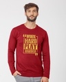 Shop Work Hard Play Harder Full Sleeve T-Shirt-Front