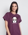 Shop Work Mode On Panda Boyfriend T-Shirt-Front