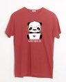 Shop Work Mode On Panda Half Sleeve T-Shirt-Front